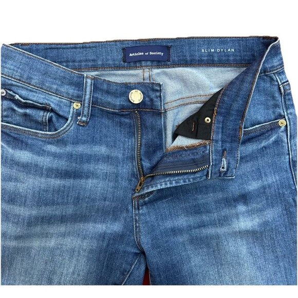 Articles Of Society Jeans Slim Dylan Womens Size 30 Comfort Stretch Midrise Dark - Picture 5 of 9